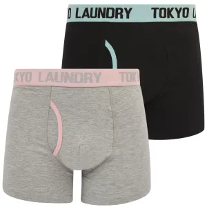 Abbots 3 (2 Pack) Boxer Shorts Set in Forget Me Not Blue / Pink Nectar - Tokyo Laundry