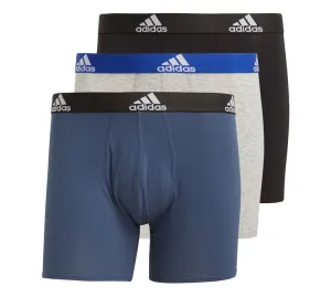 adidas Logo Boxer Briefs 3 Pack - Mens - Black/Grey/Navy