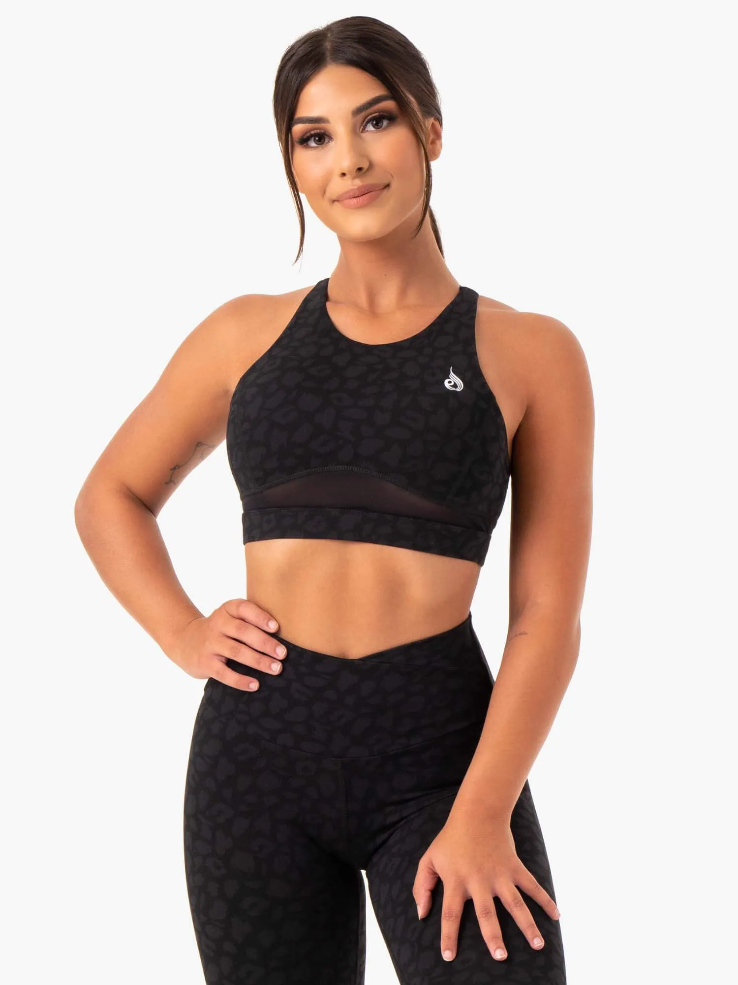 Amazon Mesh Sports Bra - Black Leopard