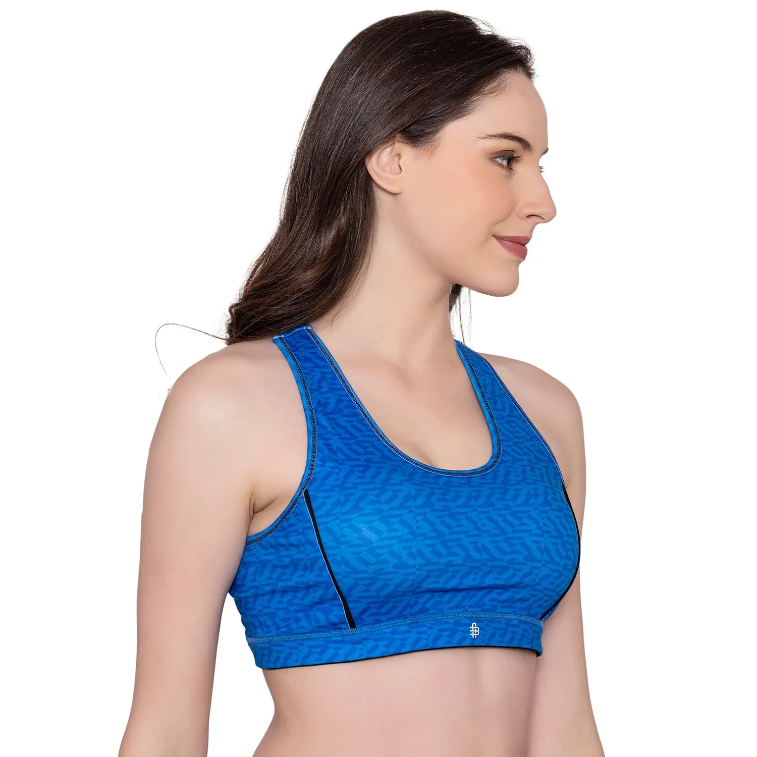 Blue Full Coverage Wirefree Padded Sports Bra