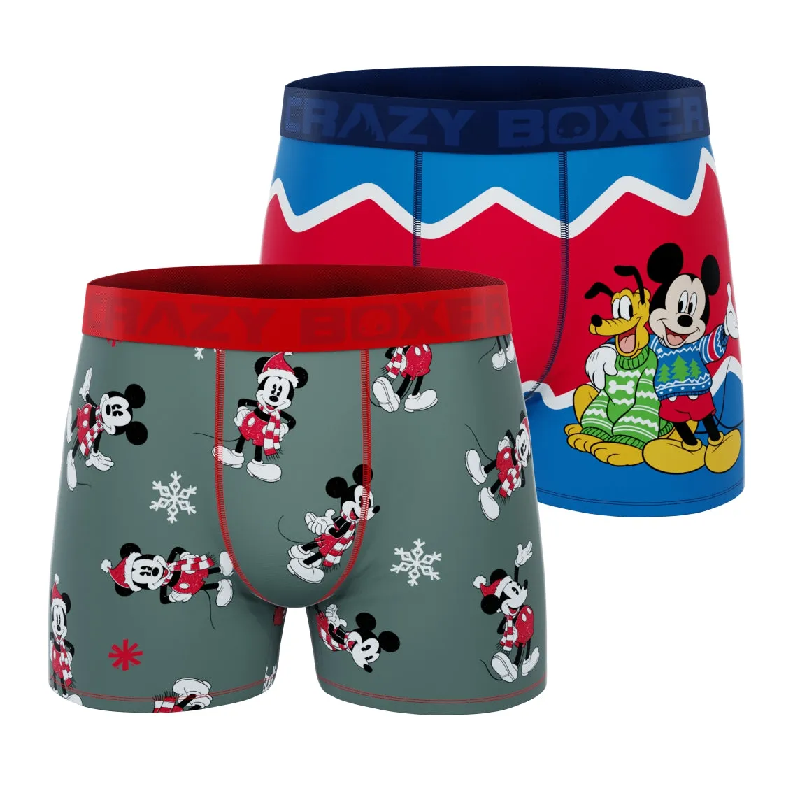 CRAZYBOXER Disney Mickey and Pluto Holidays Men's Boxer Briefs (2 pack)