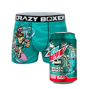 CRAZYBOXER Mountain Dew Baja Blast Men's Boxer Briefs (Creative Packaging)