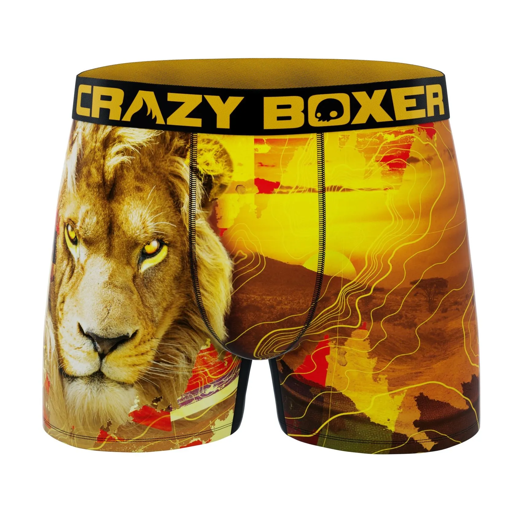 CRAZYBOXER Outdoor Bear-Lion-Deer Men's Boxer Briefs (5 pack)