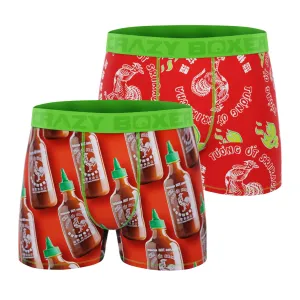 CRAZYBOXER Sriracha Powerfull   Rooster Sauce Men's Boxer Briefs (2 pack)