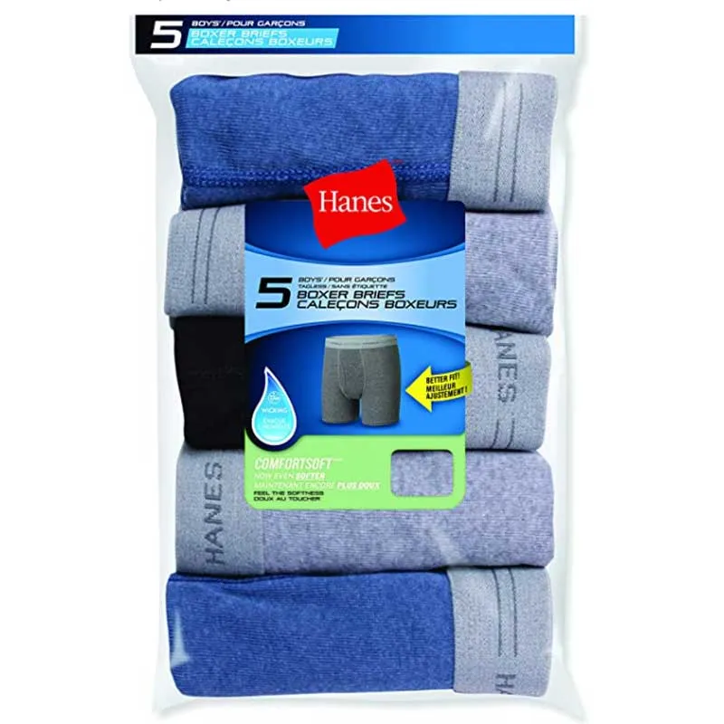 Hanes Boys 5 pack Boxer Briefs