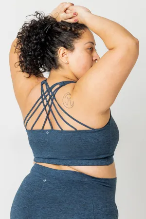 SuperSoft Strappy Bra - Heather Navy